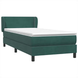 Boxspring met matras fluweel donkergroen 100x210 cm