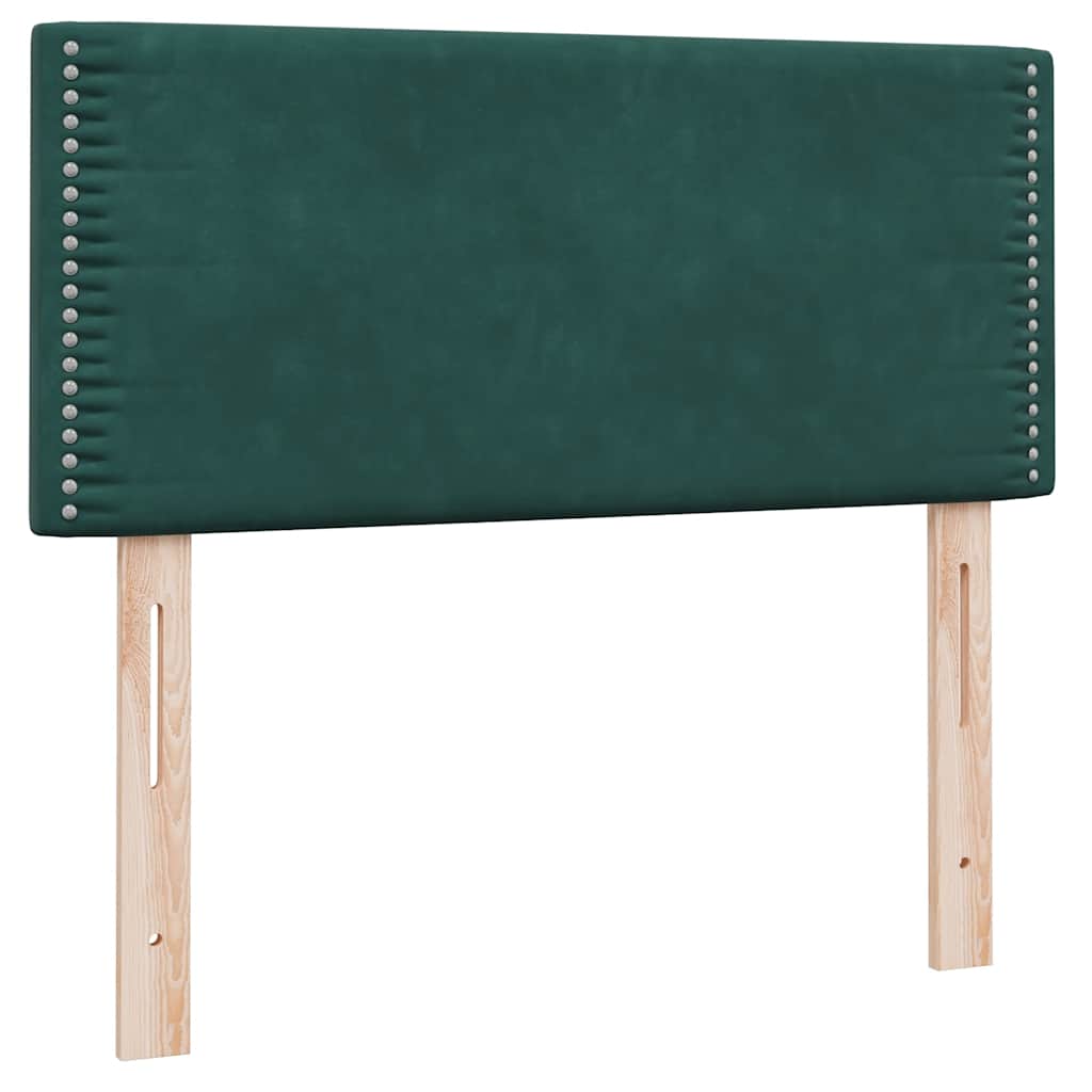 Boxspring met matras fluweel donkergroen 100x210 cm