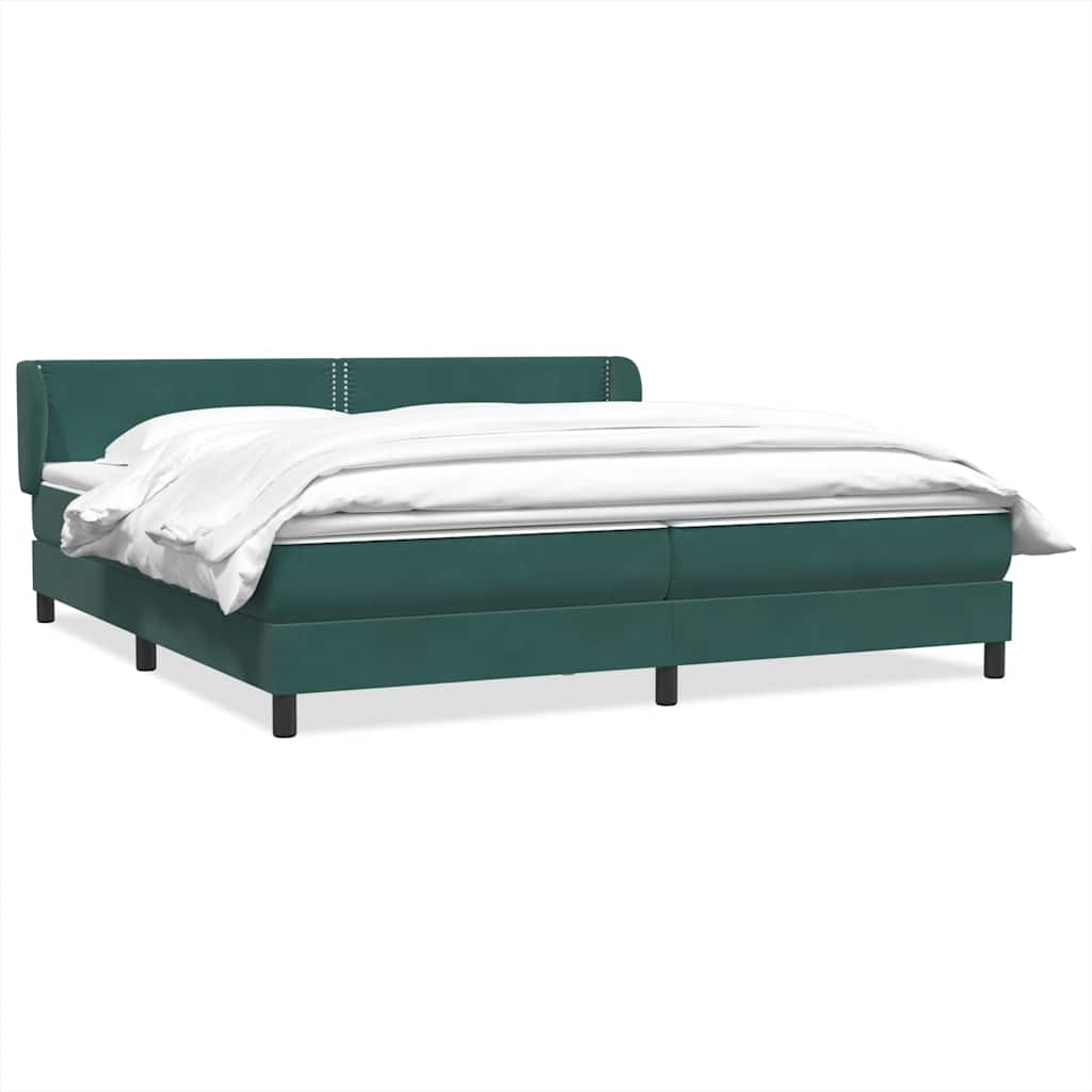 Boxspring met matrassen fluweel donkergroen 180x210 cm