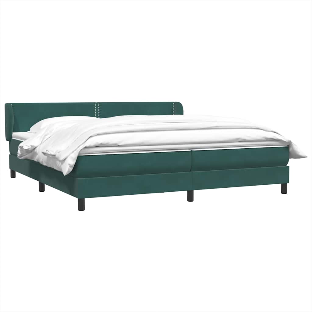 Boxspring met matrassen fluweel donkergroen 180x210 cm
