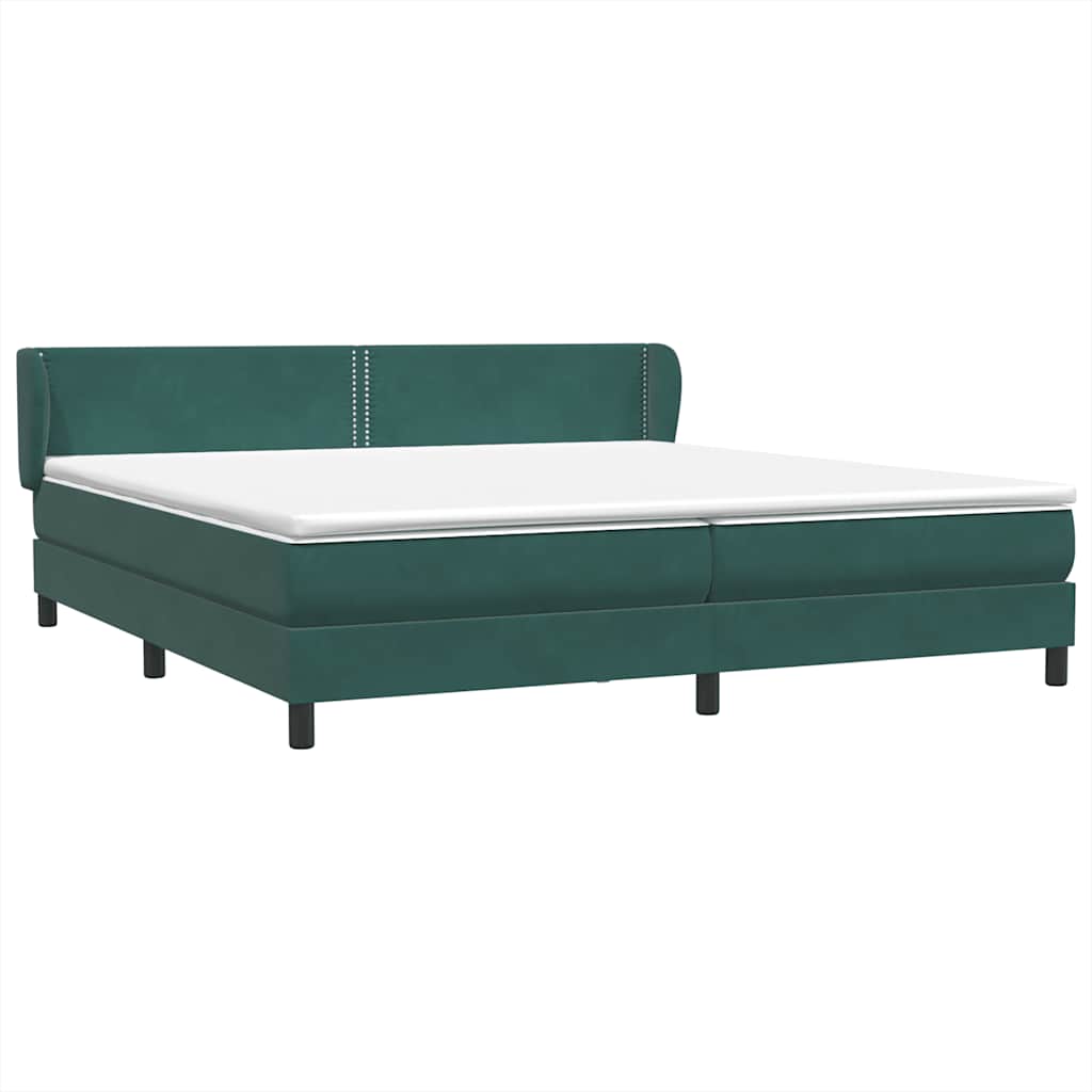 Boxspring met matrassen fluweel donkergroen 180x210 cm