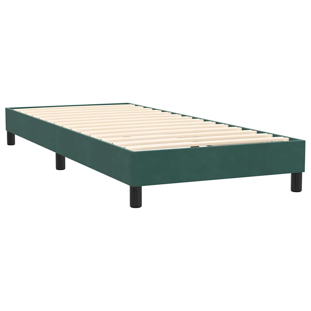 Boxspring met matras fluweel donkergroen 100x220 cm