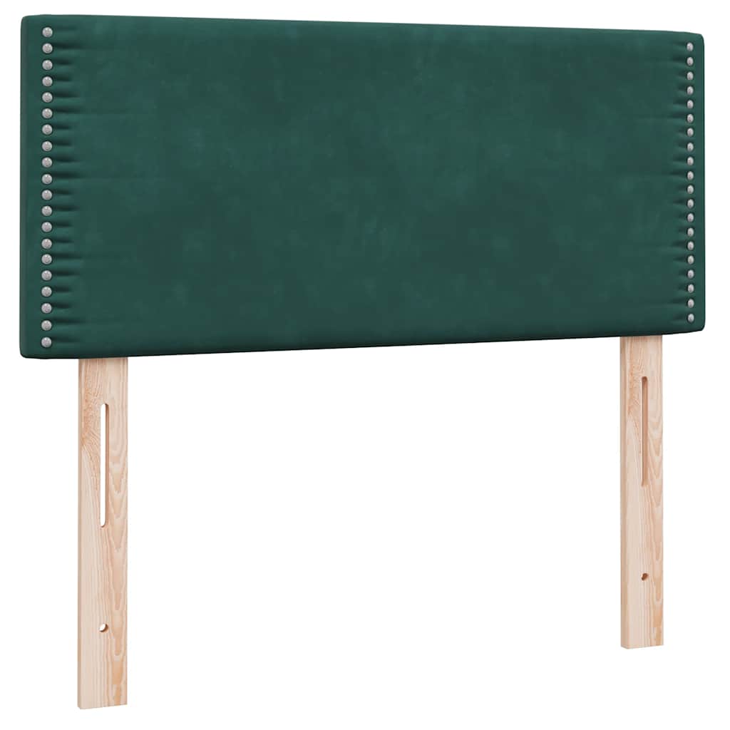 Boxspring met matras fluweel donkergroen 100x220 cm