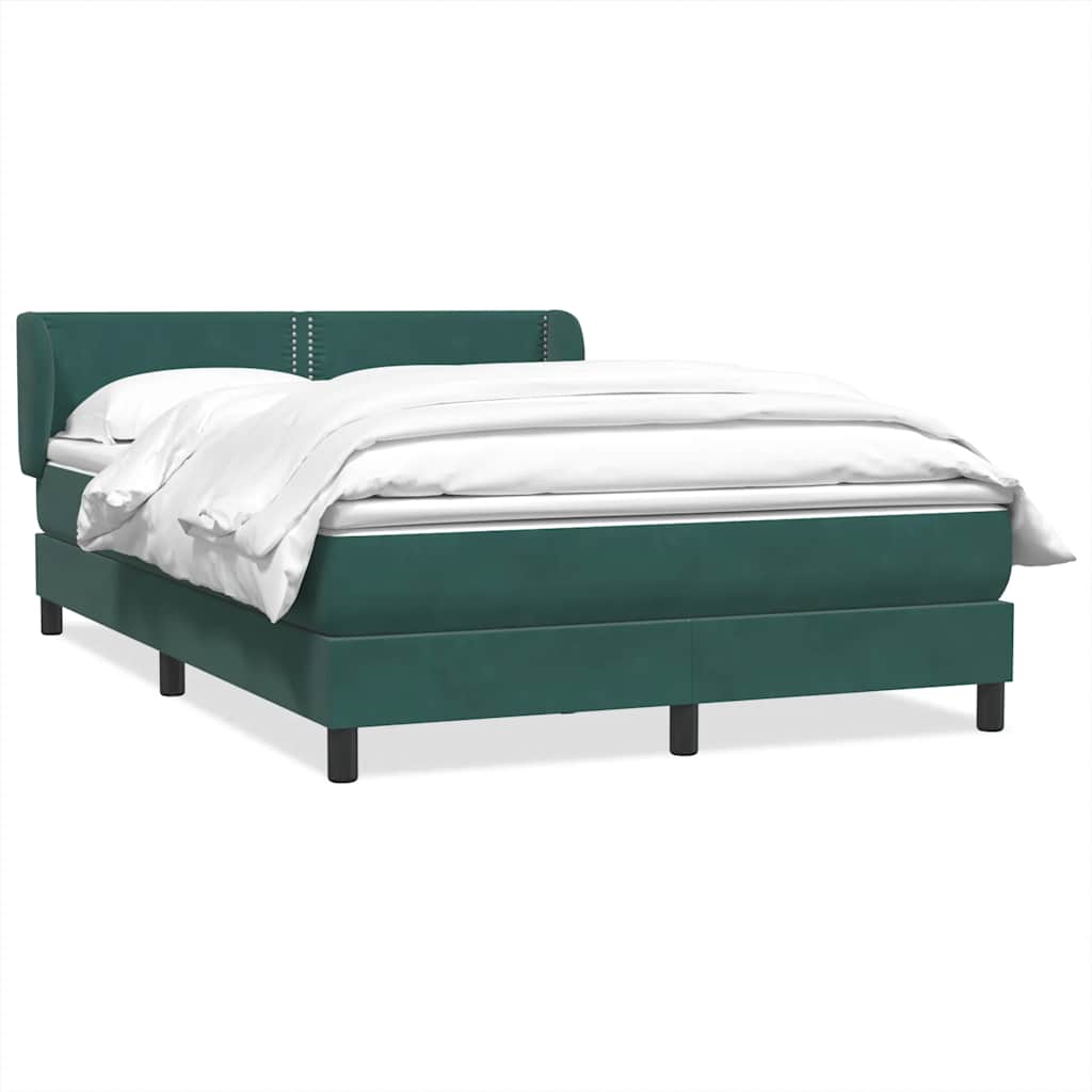 Boxspring met matras fluweel donkergroen 160x220 cm
