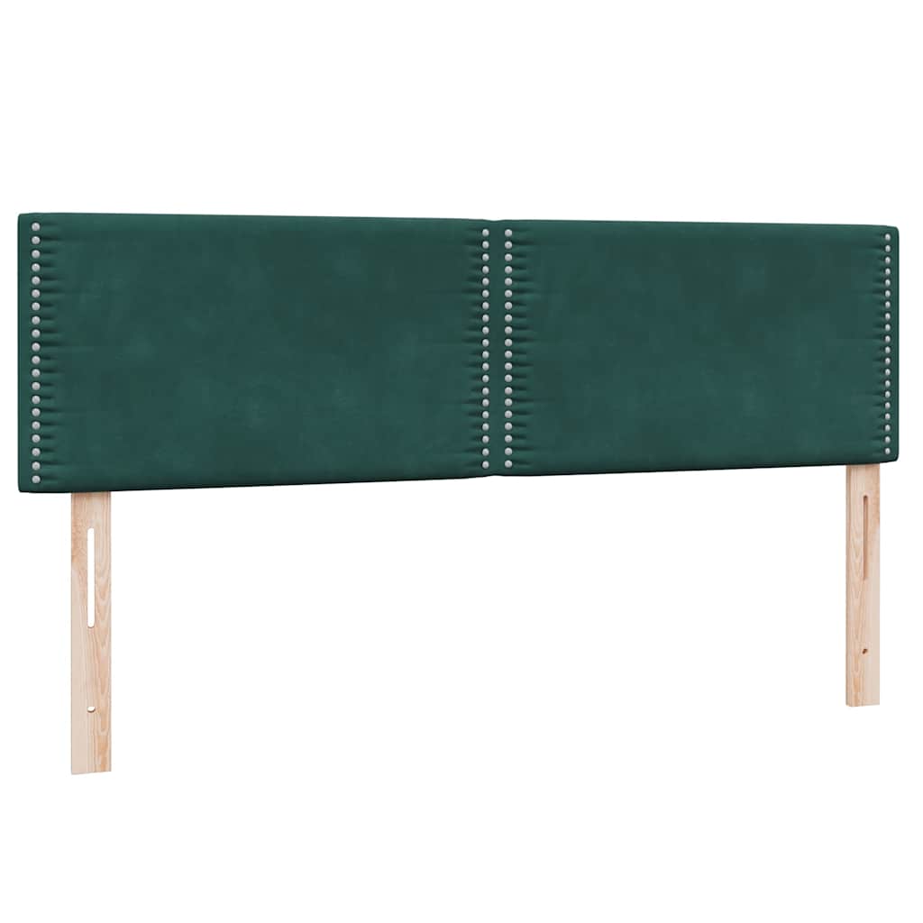 Boxspring met matras fluweel donkergroen 160x220 cm