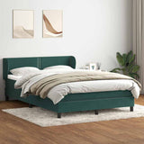 Boxspring met matras fluweel donkergroen 160x220 cm