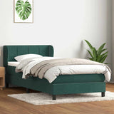Boxspring met matras fluweel donkergroen 80x220 cm