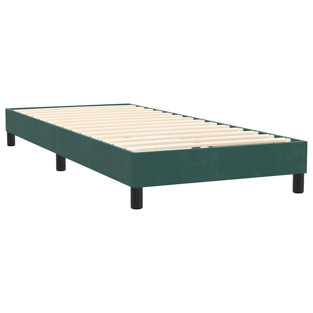 Boxspring met matras fluweel donkergroen 90x220 cm