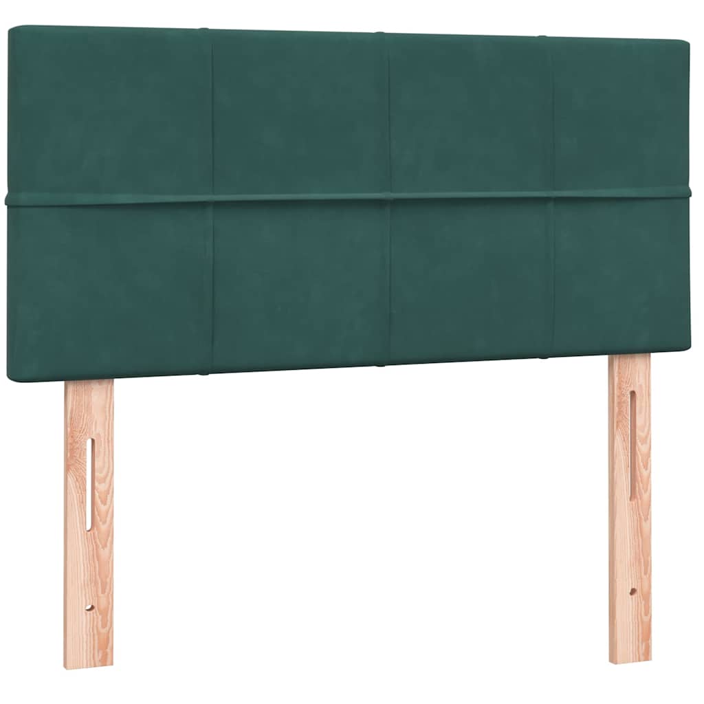 Boxspring met matras fluweel donkergroen 90x220 cm