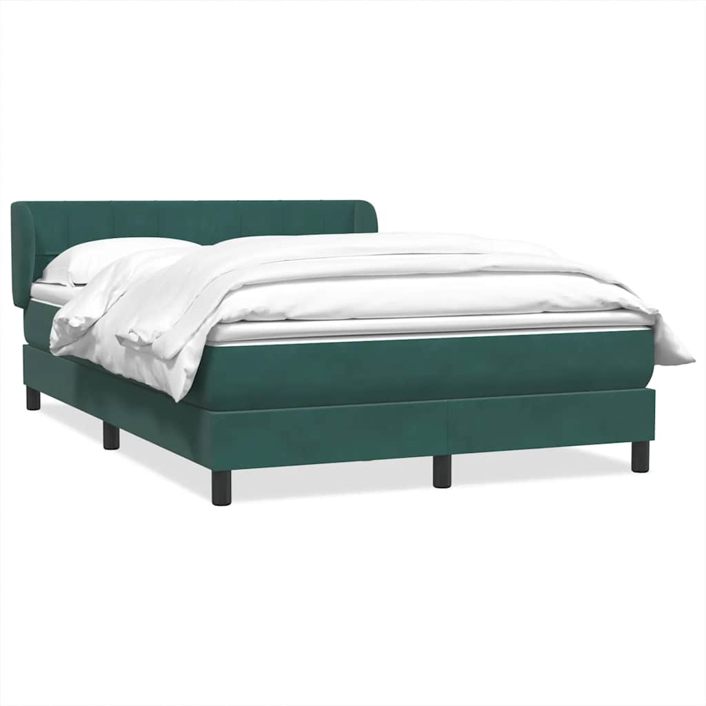 Boxspring met matras fluweel donkergroen 160x220 cm