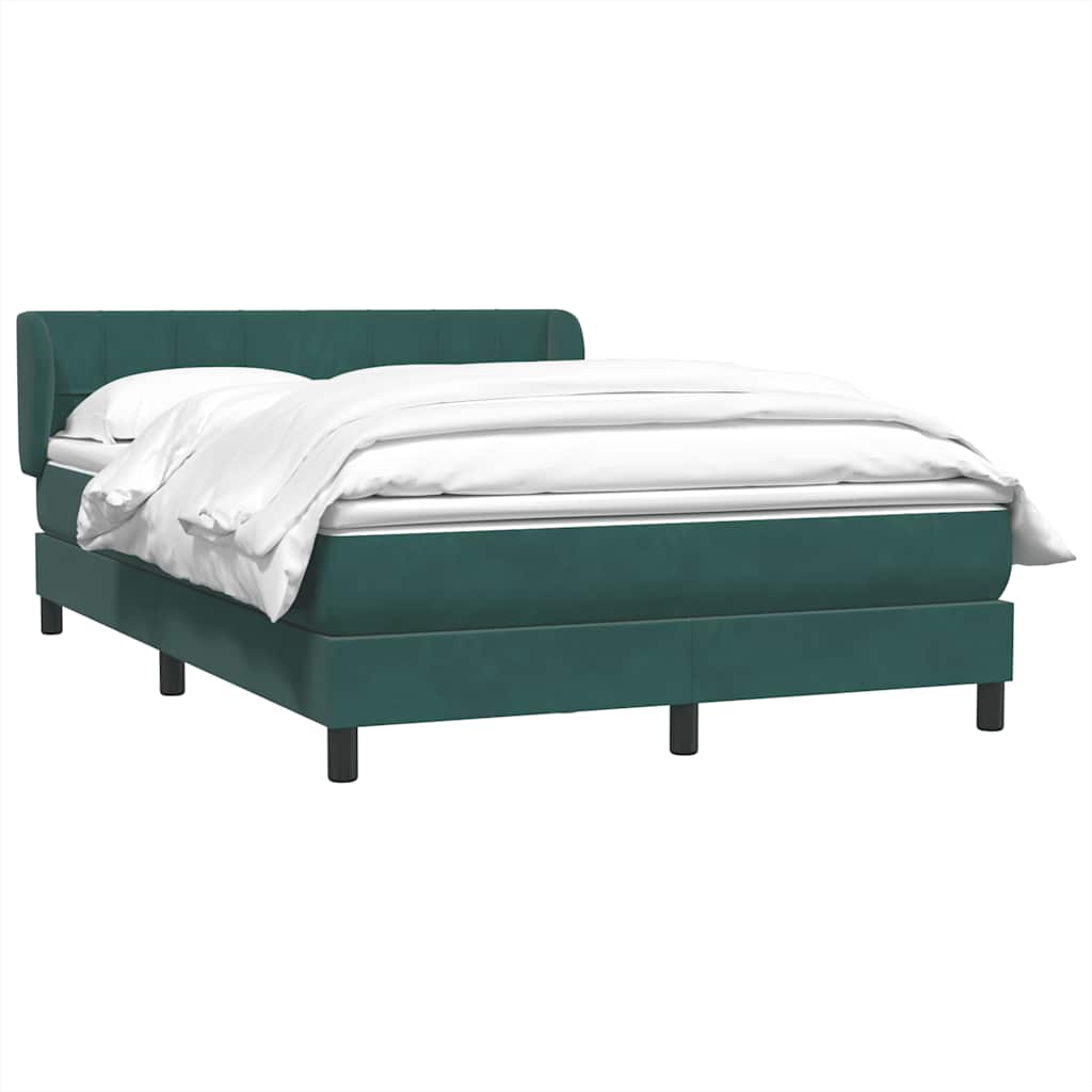 Boxspring met matras fluweel donkergroen 160x220 cm