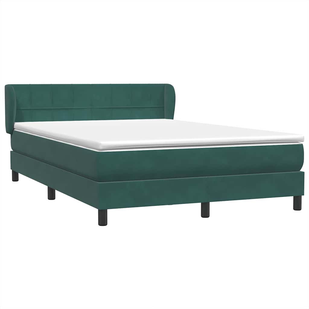 Boxspring met matras fluweel donkergroen 160x220 cm