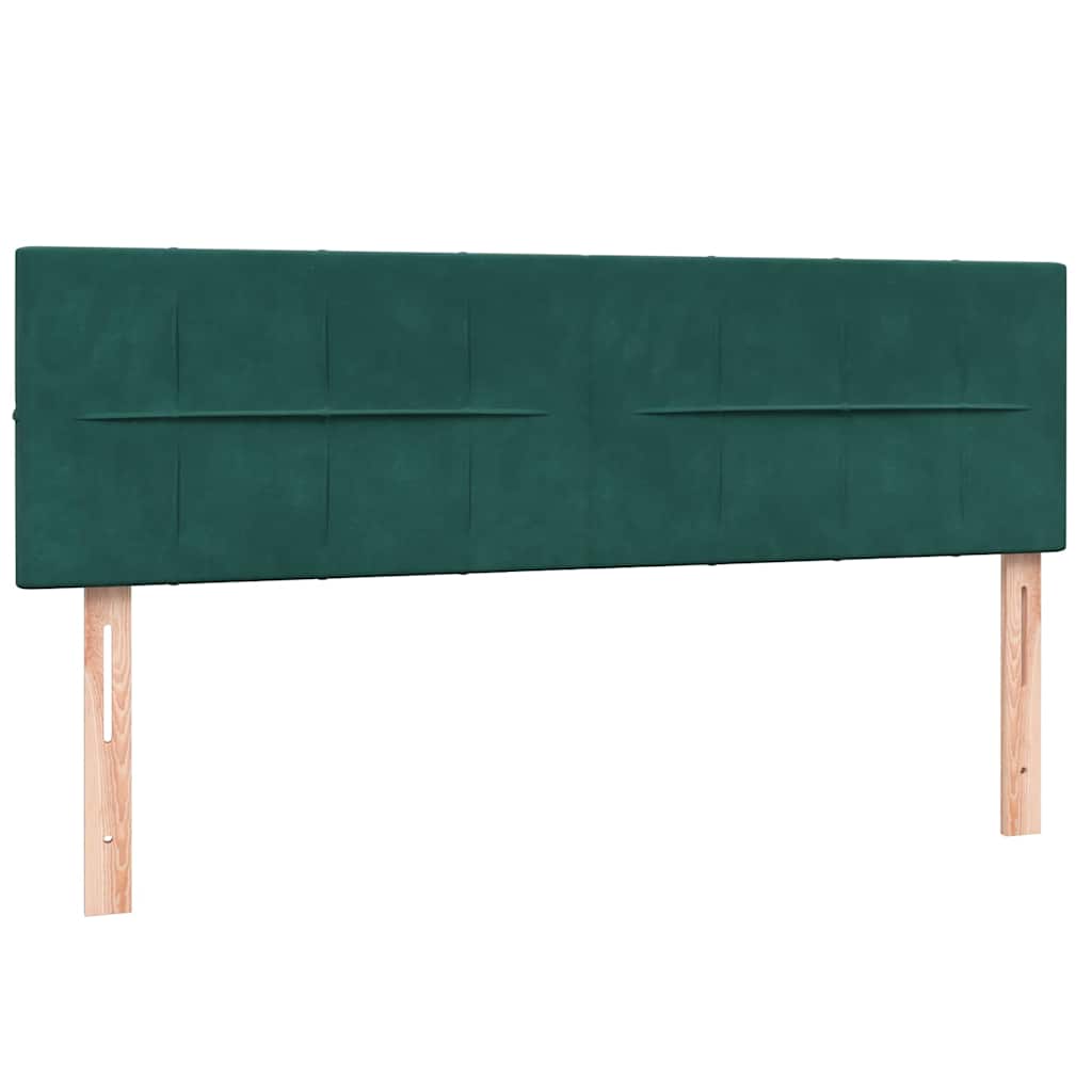 Boxspring met matras fluweel donkergroen 160x220 cm
