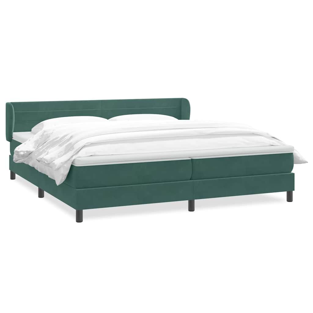Boxspring met matrassen fluweel donkergroen 180x210 cm