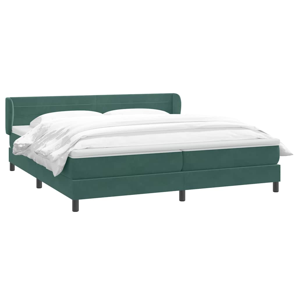 Boxspring met matrassen fluweel donkergroen 200x210 cm