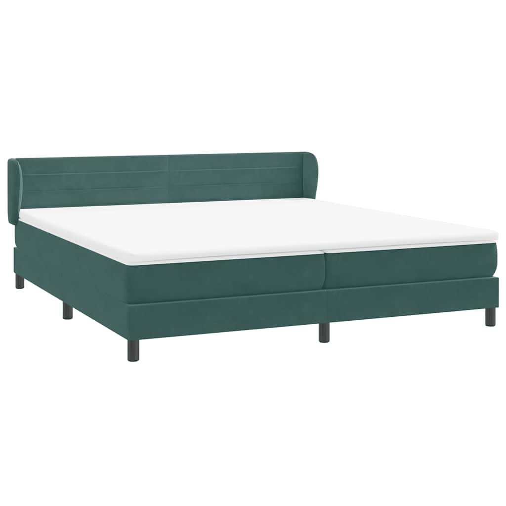 Boxspring met matrassen fluweel donkergroen 200x210 cm