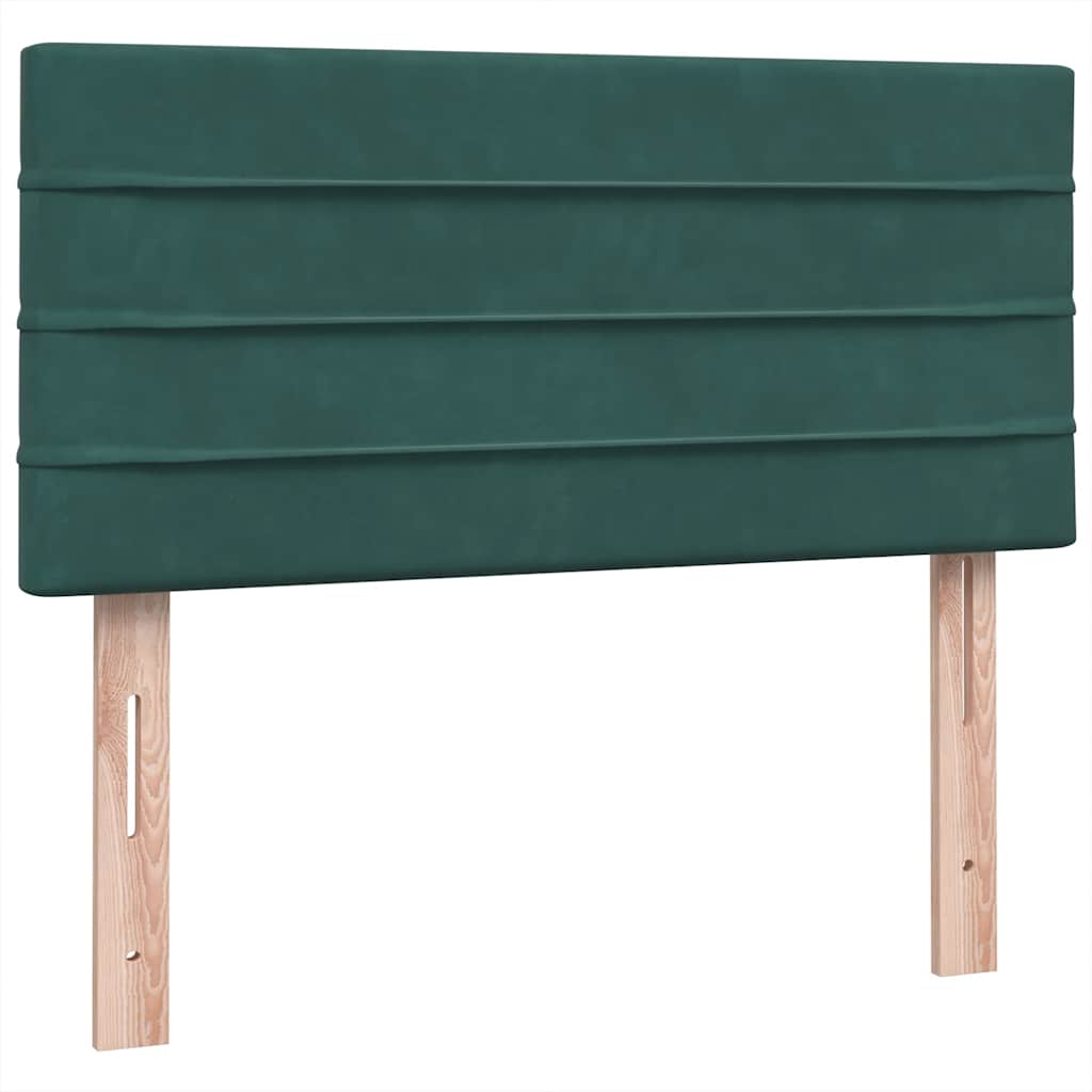 Boxspring met matras fluweel donkergroen 100x220 cm