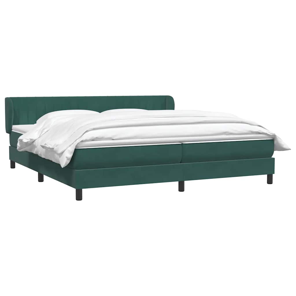 Boxspring met matrassen fluweel donkergroen 180x210 cm