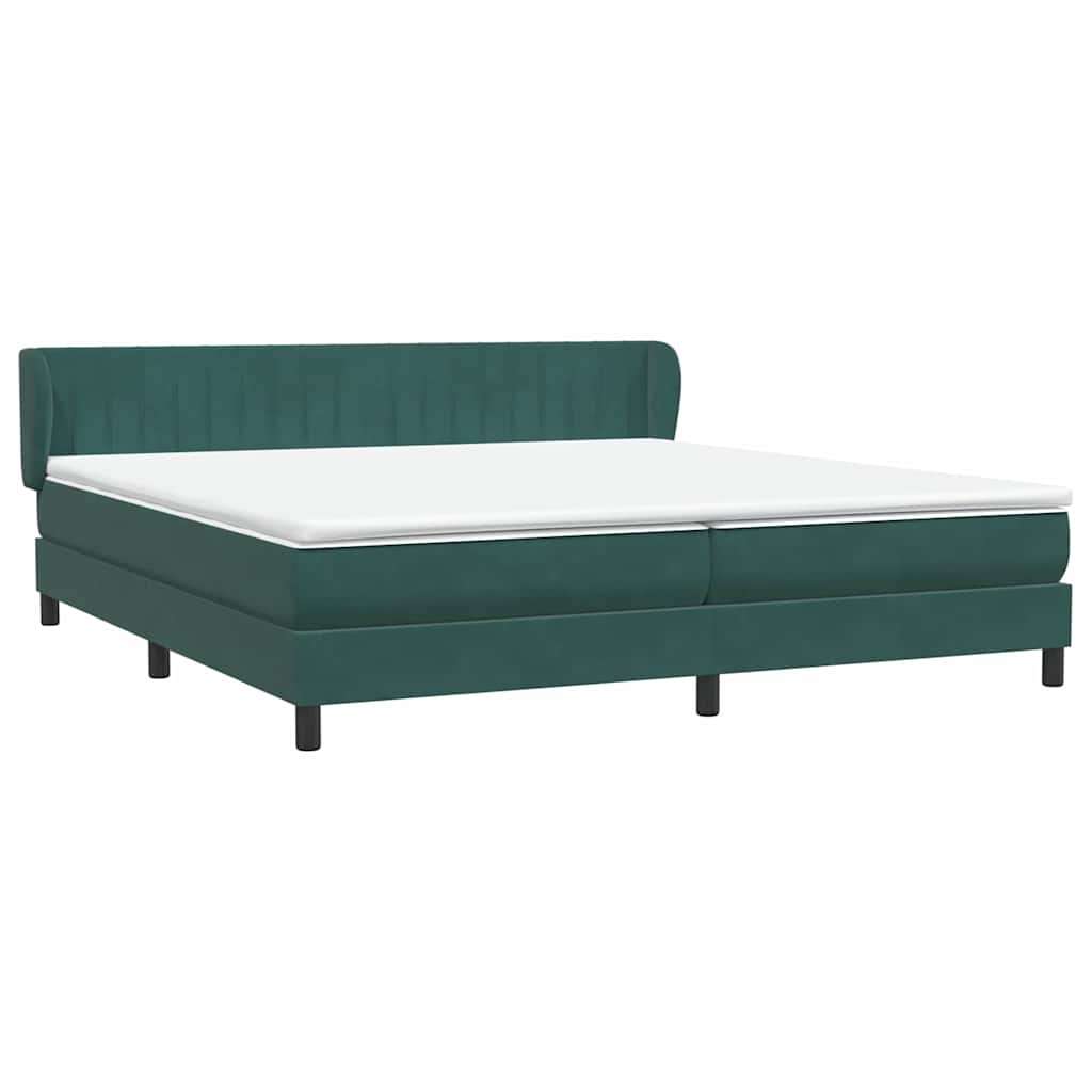 Boxspring met matrassen fluweel donkergroen 180x210 cm