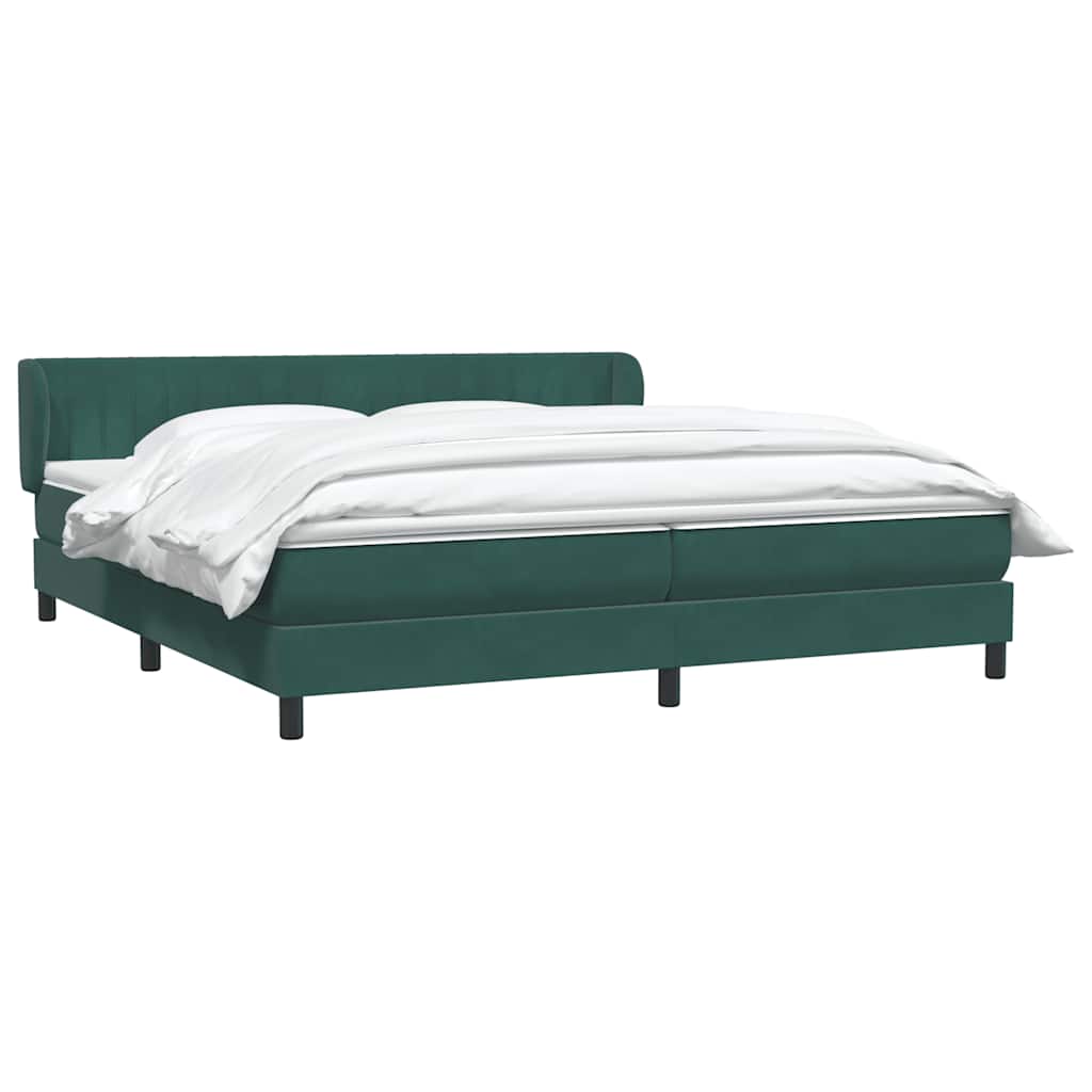 Boxspring met matrassen fluweel donkergroen 200x210 cm