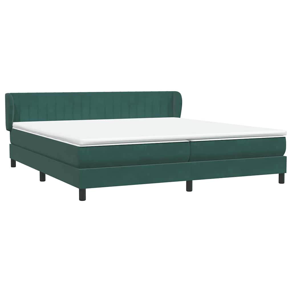 Boxspring met matrassen fluweel donkergroen 200x210 cm