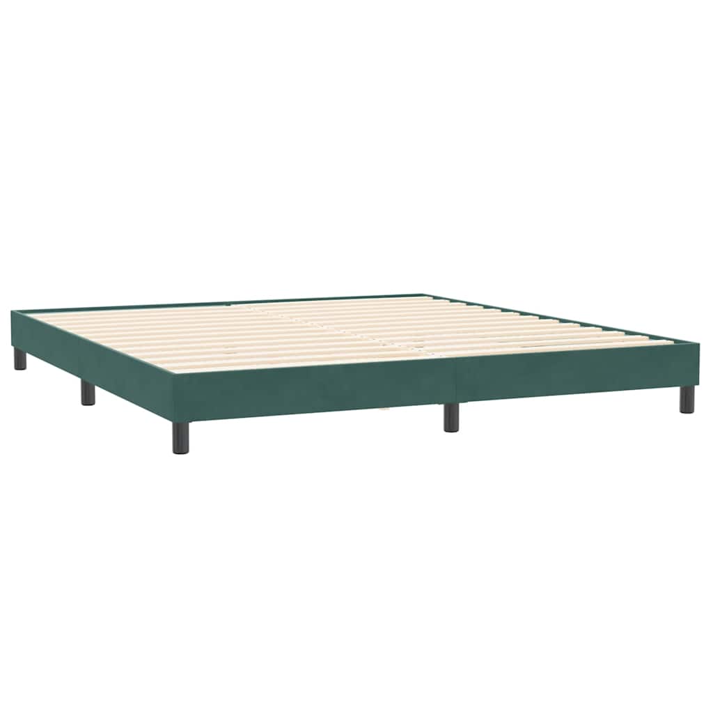 Boxspring met matrassen fluweel donkergroen 200x210 cm