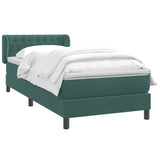 Boxspring met matras fluweel donkergroen 80x210 cm