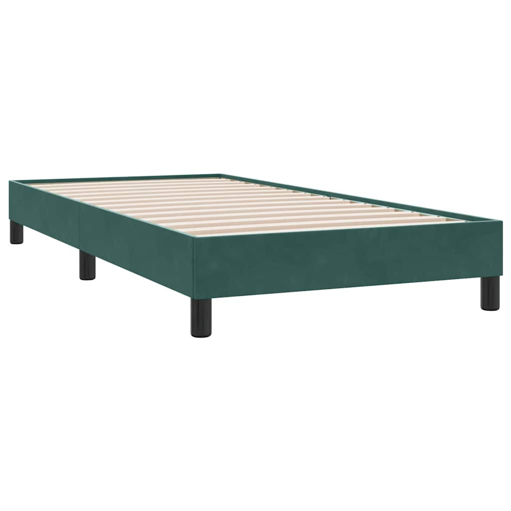 Boxspring met matras fluweel donkergroen 80x210 cm