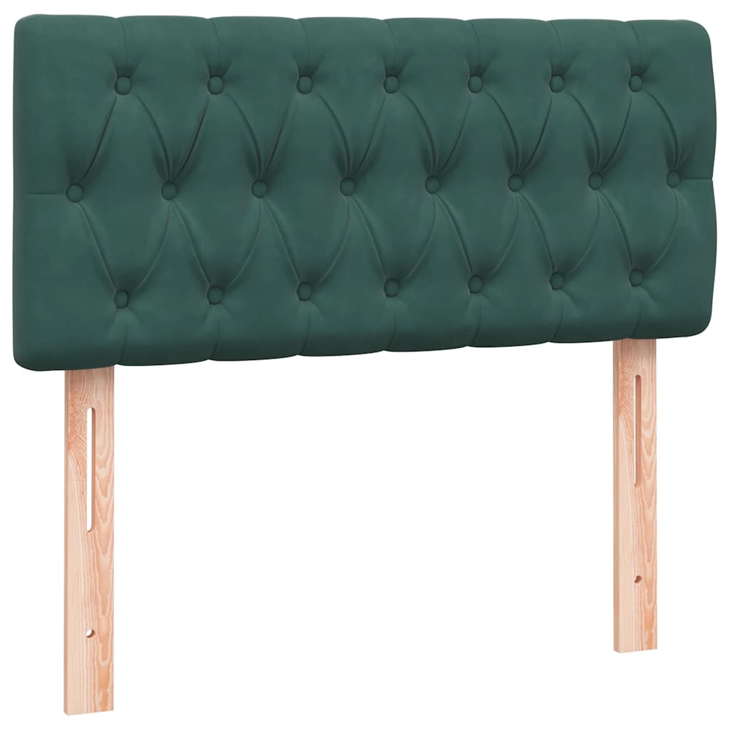Boxspring met matras fluweel donkergroen 80x210 cm