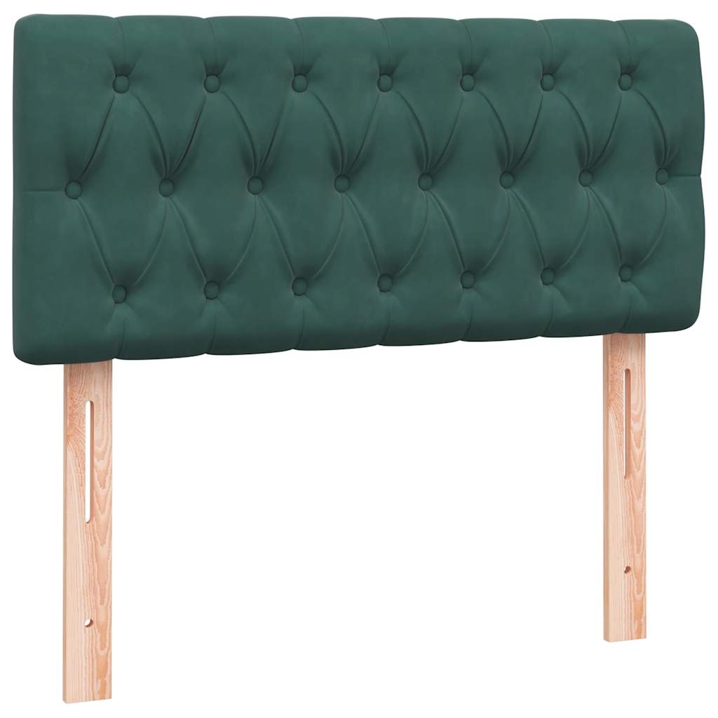 Boxspring met matras fluweel donkergroen 100x220 cm
