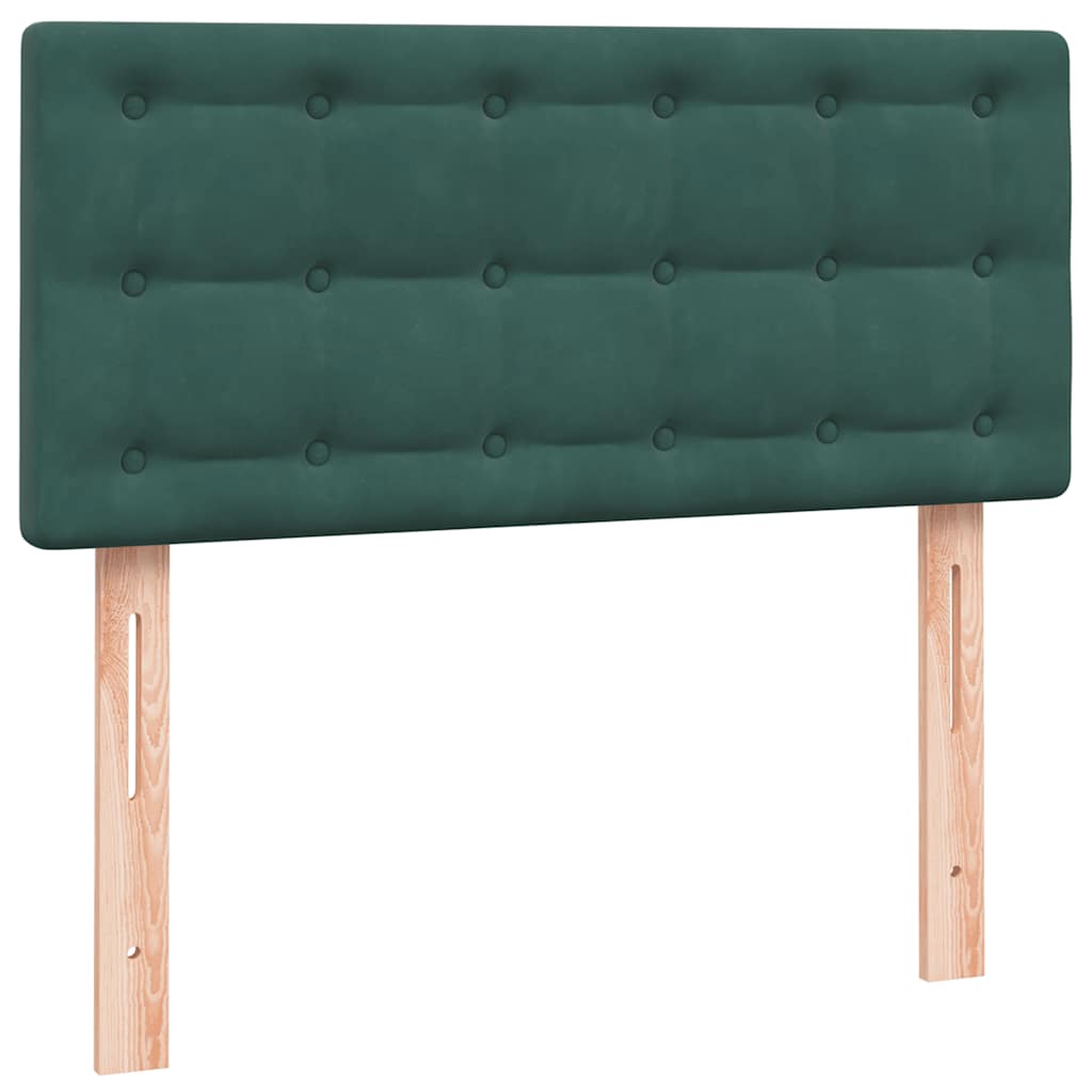 Boxspring met matras fluweel donkergroen 80x210 cm