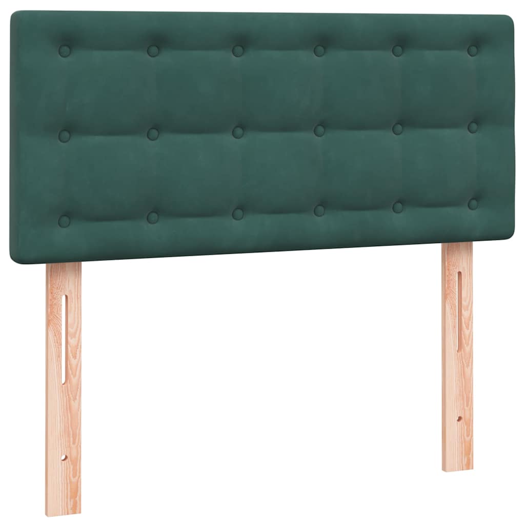 Boxspring met matras fluweel donkergroen 80x220 cm