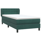 Boxspring met matras fluweel donkergroen 90x220 cm