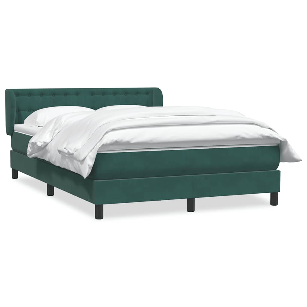 Boxspring met matras fluweel donkergroen 160x220 cm