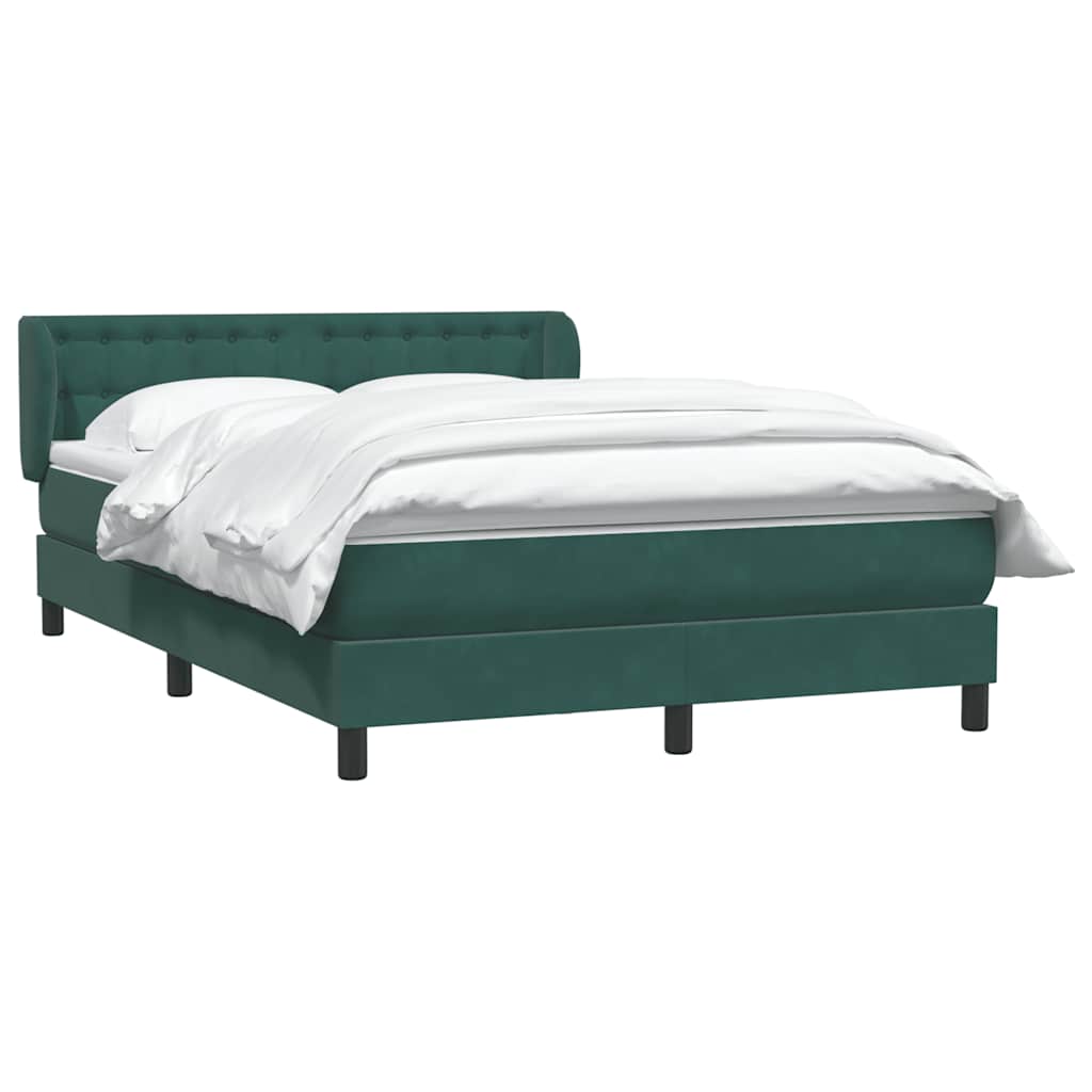 Boxspring met matras fluweel donkergroen 160x220 cm