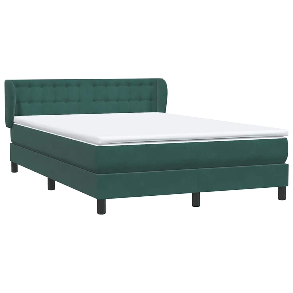 Boxspring met matras fluweel donkergroen 160x220 cm