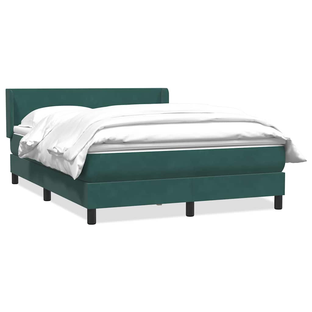 Boxspring met matras fluweel donkergroen 160x220 cm