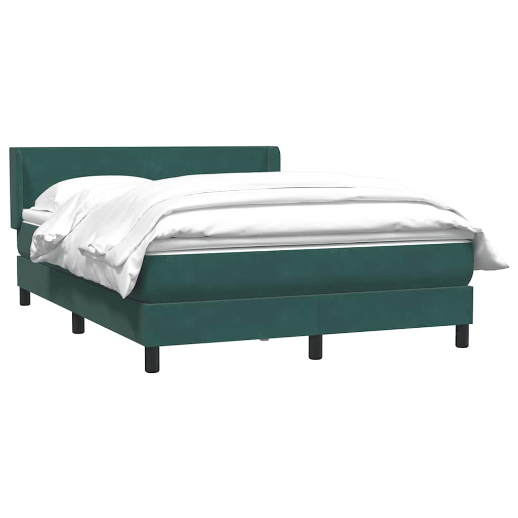 Boxspring met matras fluweel donkergroen 160x220 cm