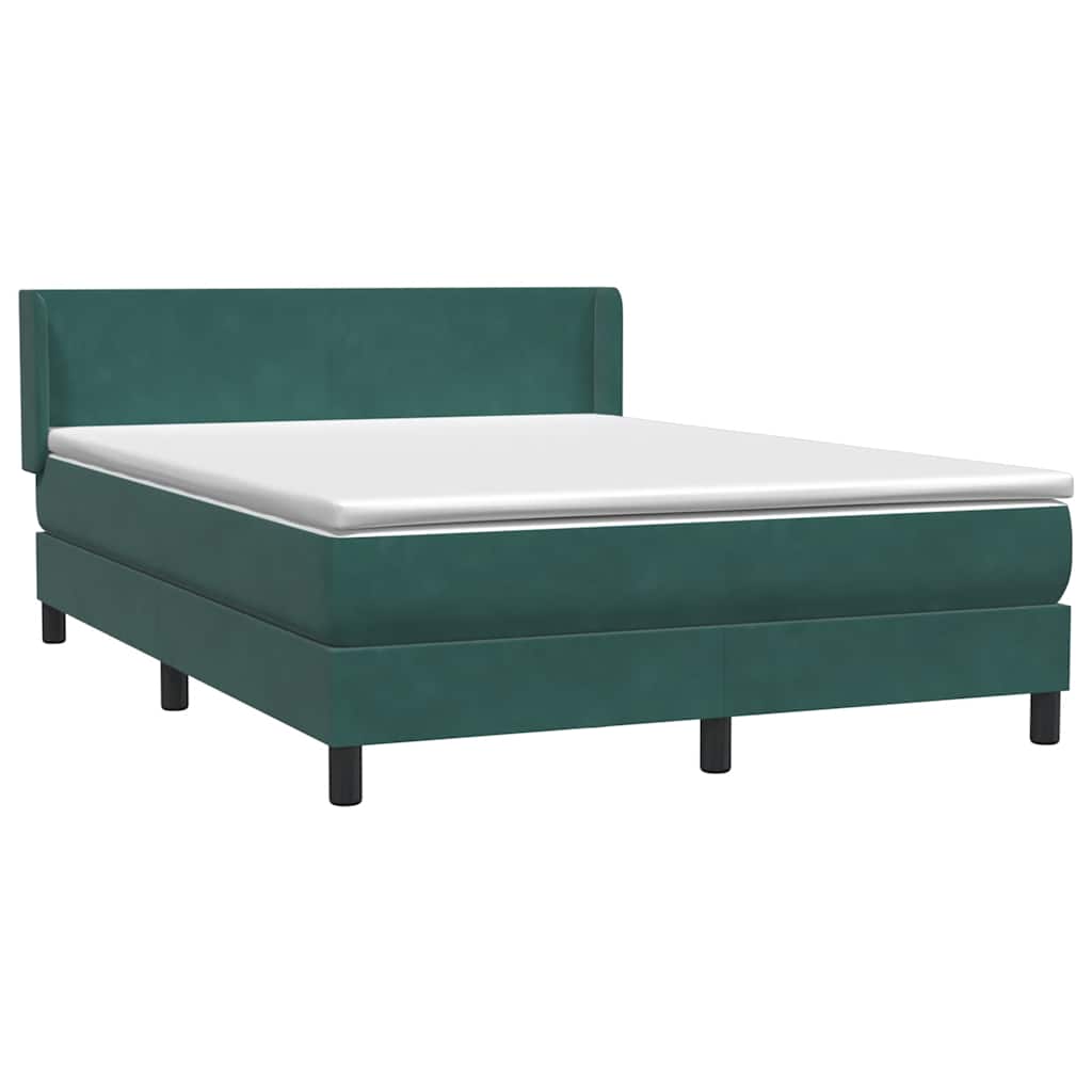 Boxspring met matras fluweel donkergroen 160x220 cm