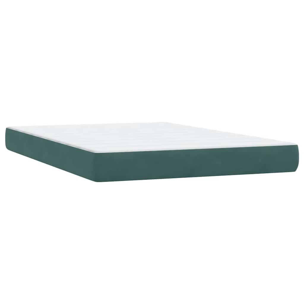 Boxspring met matras fluweel donkergroen 160x220 cm