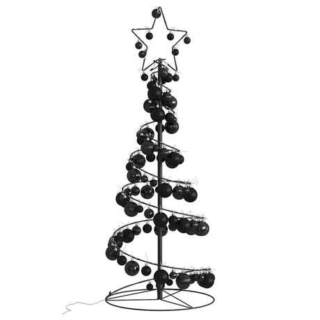 Kerstboom lichtkegel met kerstballen 80 LED's warmwitte 120 cm - AllerleiShop