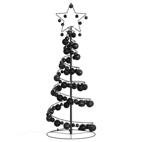 Kerstboom lichtkegel met kerstballen 80 LED's warmwitte 120 cm - AllerleiShop