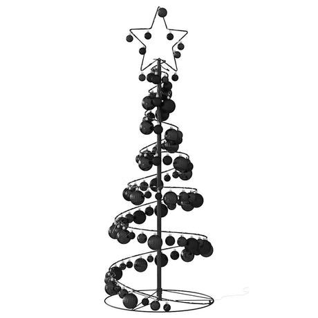 Kerstboom lichtkegel met kerstballen 80 LED's warmwitte 120 cm - AllerleiShop