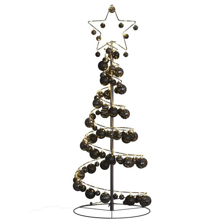 Kerstboom lichtkegel met kerstballen 80 LED's warmwitte 120 cm - AllerleiShop