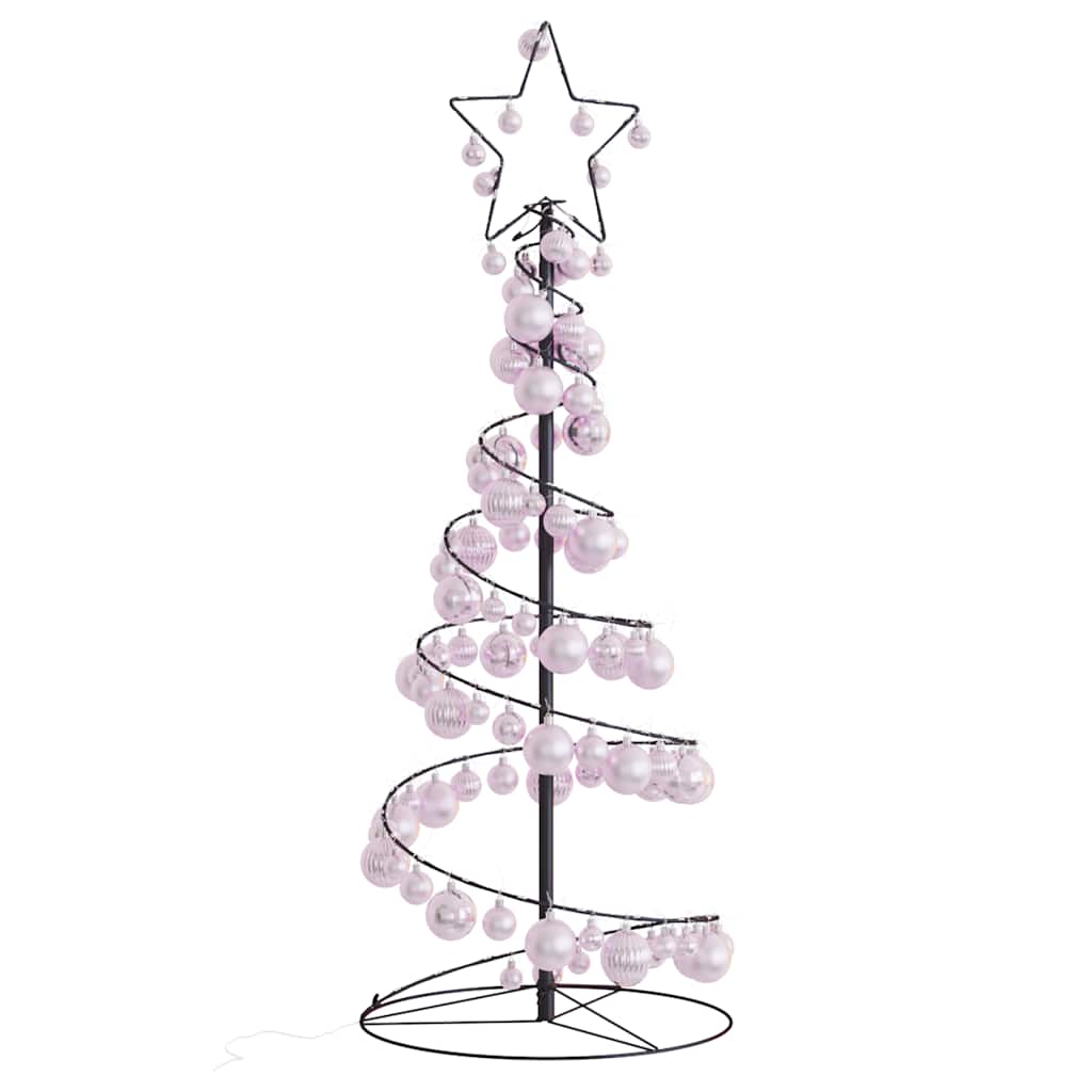 Kerstboom lichtkegel met kerstballen 80 LED's warmwitte 120 cm - AllerleiShop