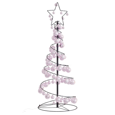 Kerstboom lichtkegel met kerstballen 80 LED's warmwitte 120 cm - AllerleiShop