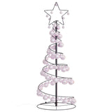 Kerstboom lichtkegel met kerstballen 80 LED's warmwitte 120 cm - AllerleiShop