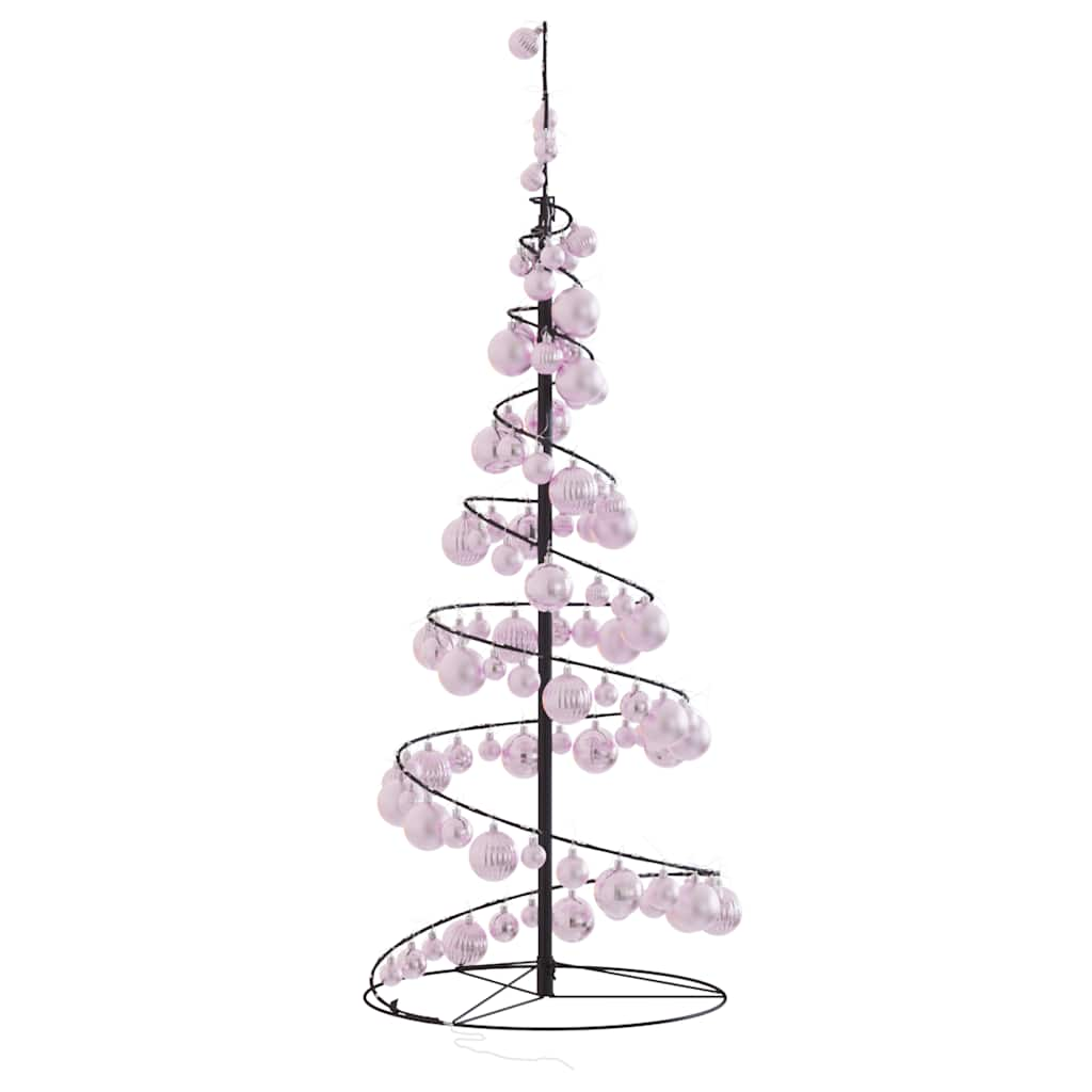 Kerstboom lichtkegel met kerstballen 80 LED's warmwitte 120 cm - AllerleiShop