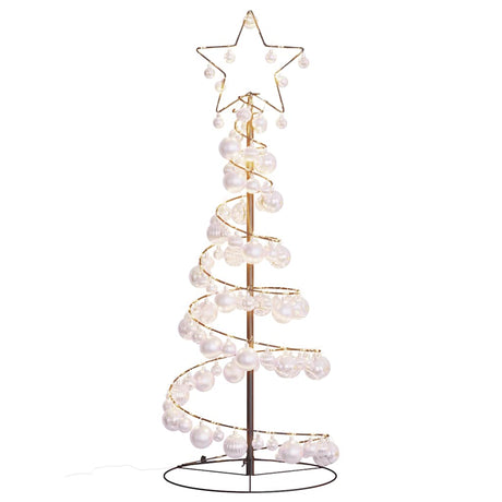 Kerstboom lichtkegel met kerstballen 80 LED's warmwitte 120 cm - AllerleiShop