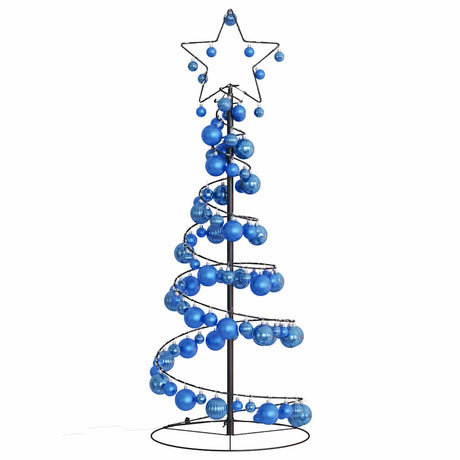 Kerstboom lichtkegel met kerstballen 80 LED's warmwitte 120 cm - AllerleiShop